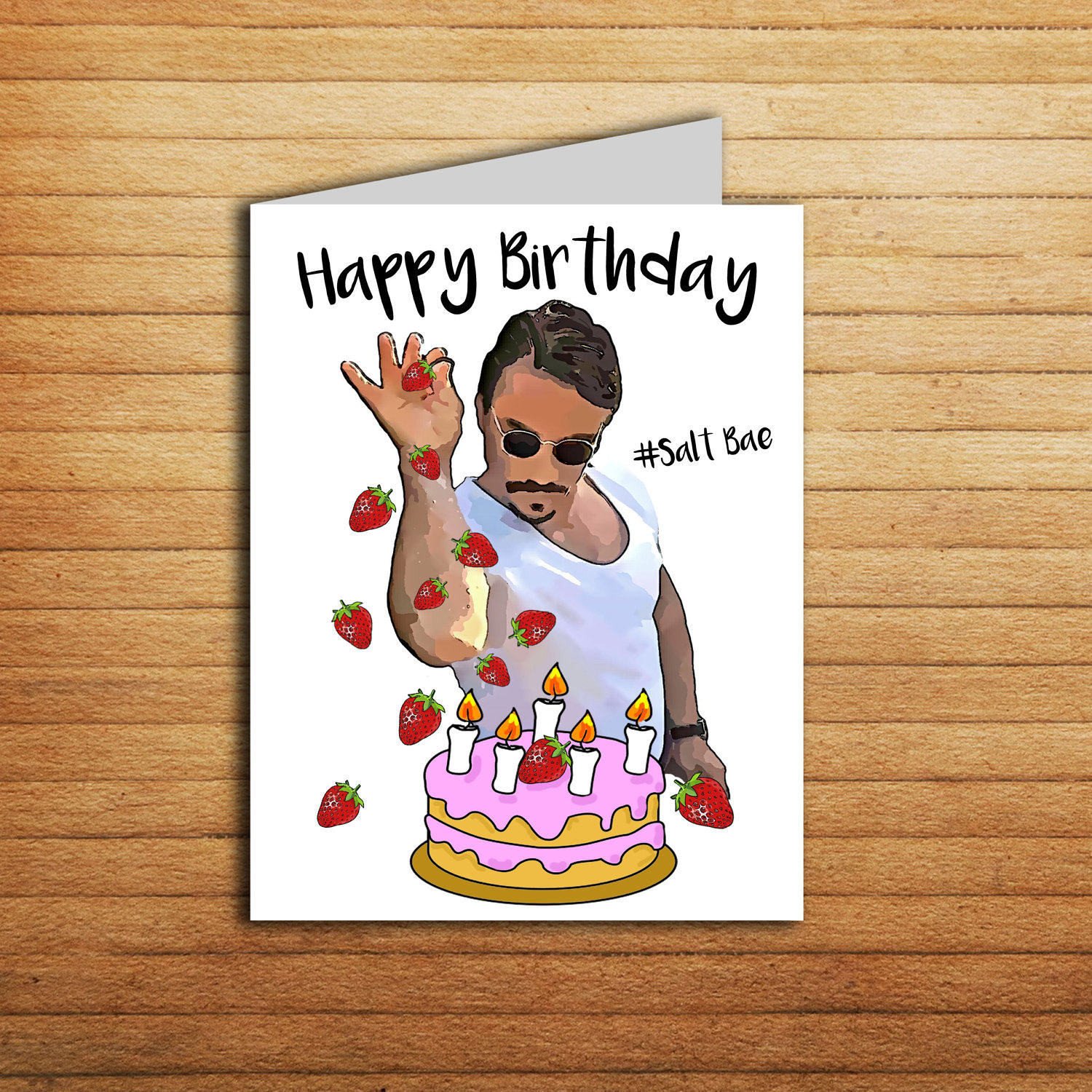 Printable Funny Birthday Card Salt Bae Birthday Card Printable Funny Birthday Card for