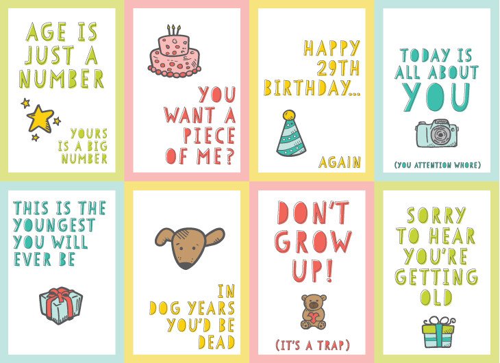 Printable Funny Birthday Cards Free Funny Printable Birthday Cards for Adults Eight