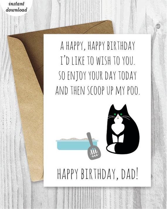 Printable Funny Birthday Cards Printable Funny Birthday Cards Black and White Cat Cards
