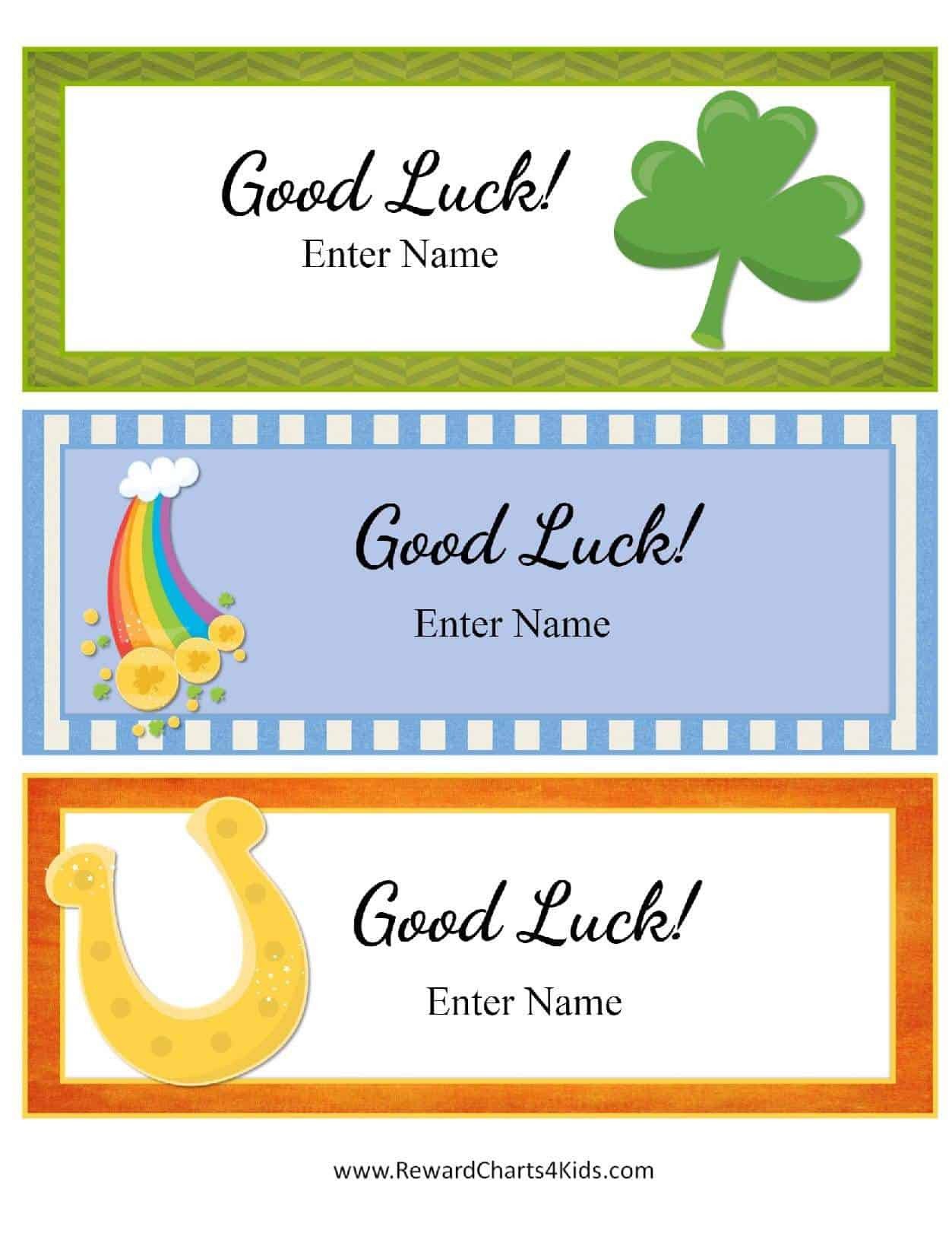 Printable Good Luck Cards Free Good Luck Cards for Kids