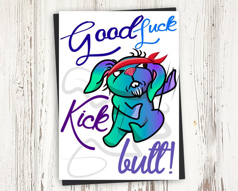Printable Good Luck Cards Printable Good Luck Card Good Luck Kick butt Instant Pdf