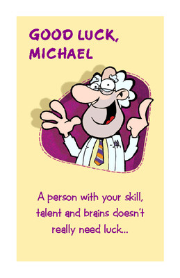 Printable Good Luck Cards &quot;skill Talent &amp; Brains&quot; Good Luck Printable Card
