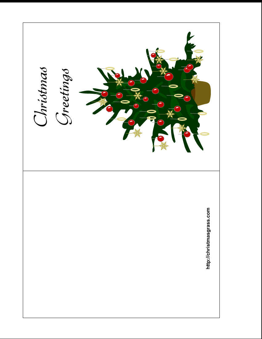Printable Greetings Cards Templates Holiday Greeting Card with Christmas Tree