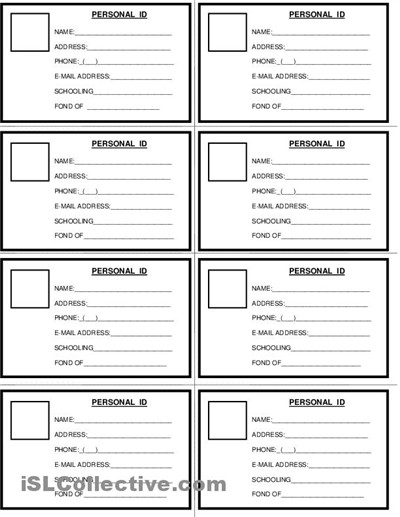 Printable Id Card Template ask Teaching Pinterest Id Cards