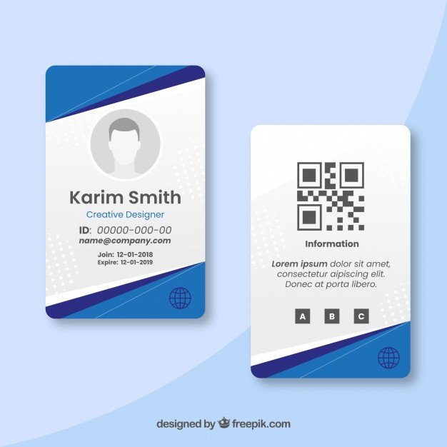 Printable Id Card Template Id Card Template Vector
