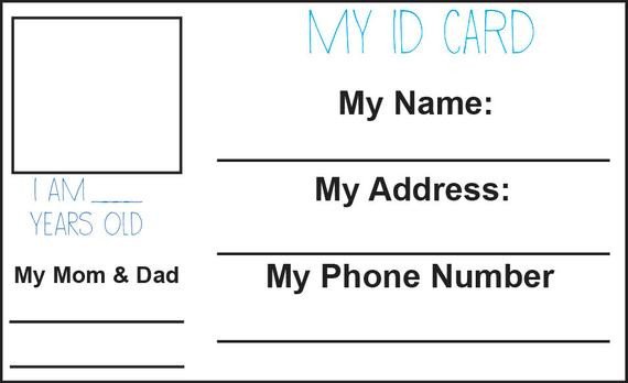 Printable Id Card Template Items Similar to Child Id Card Printable On Etsy