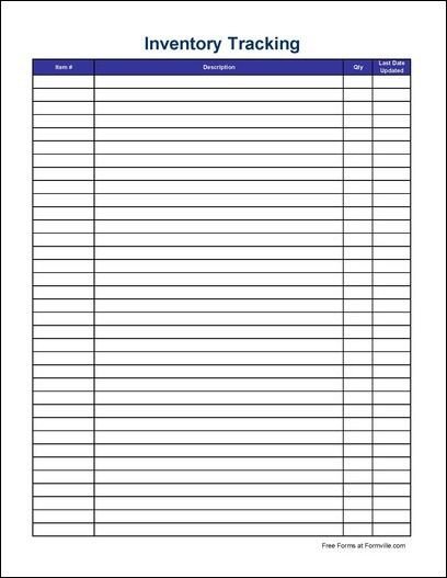 Printable Inventory List Template Free Printable Inventory Sheets