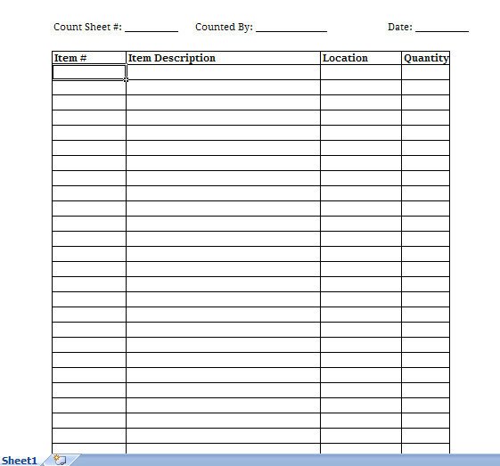 Printable Inventory List Template Inventory Spreadsheet