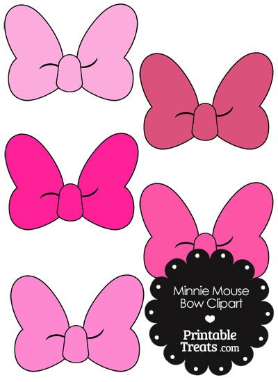 Printable Minnie Mouse Bow Minnie Mouse Bow Clipart In Shades Of Pink — Printable