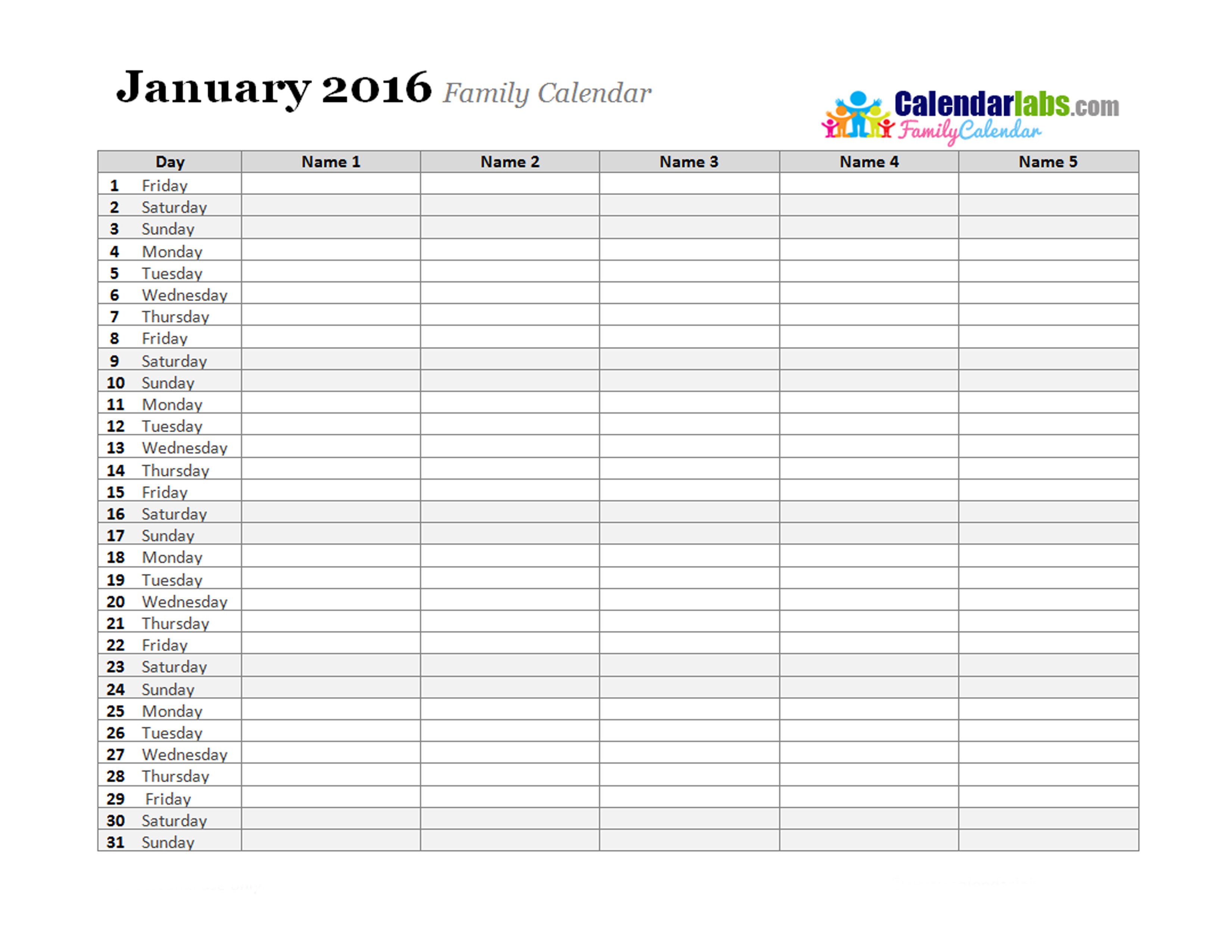 Printable Monthly Calendar Template 2016 Monthly Planner Template Free Printable Templates