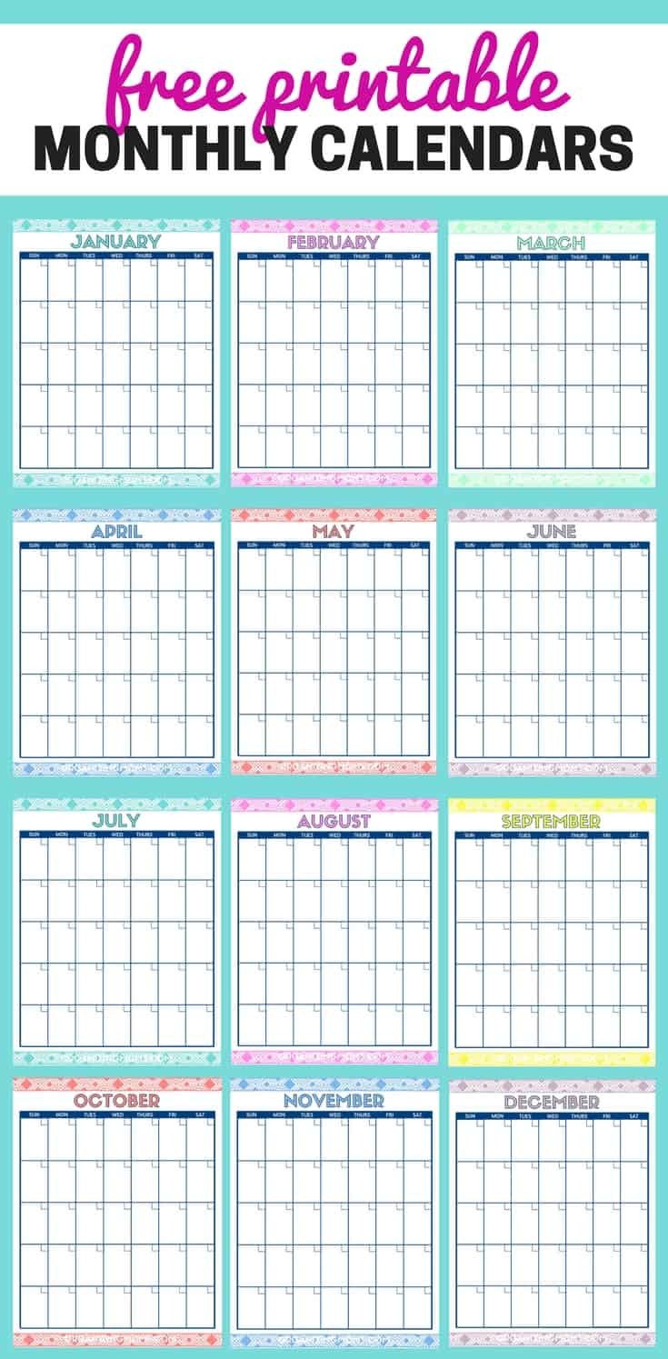 Printable Monthly Calendar Template Cute Free Printable Monthly Calendars organizing Moms