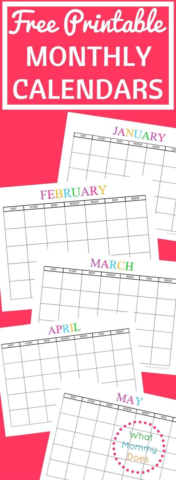 Printable Monthly Calendar Template Free Printable Blank Monthly Calendars 2017 2018 2019