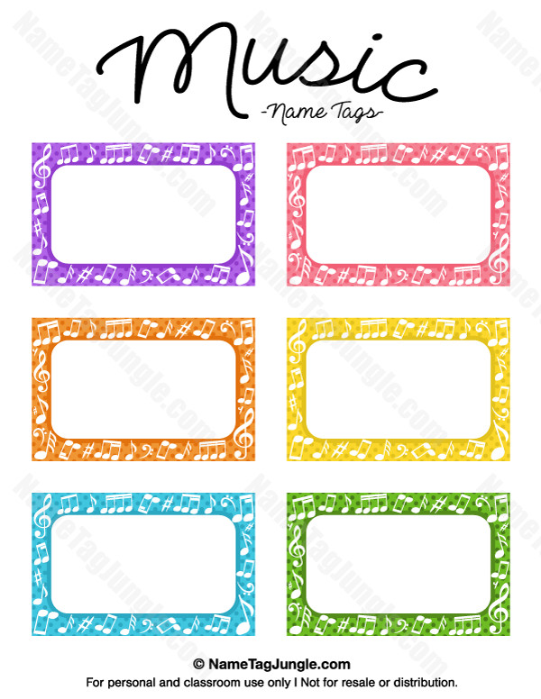 Printable Name Tag Template Free Printable Music Name Tags the Template Can Also Be