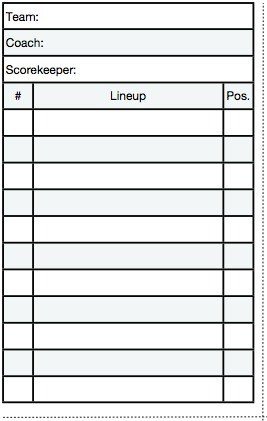 Printable softball Lineup Cards 18 Useful Baseball Lineup Cards