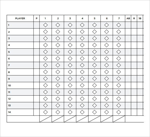 Printable softball Score Sheet Sample softball Score Sheet 10 Documents In Pdf Word