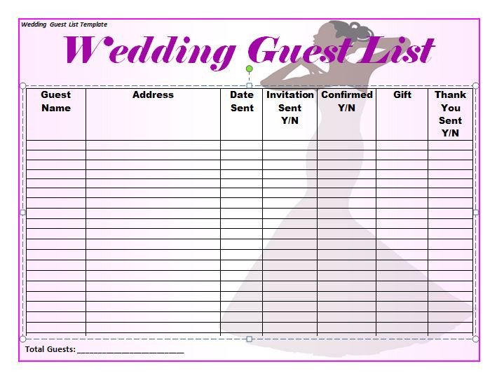 Printable Wedding Guest List 35 Beautiful Wedding Guest List &amp; Itinerary Templates