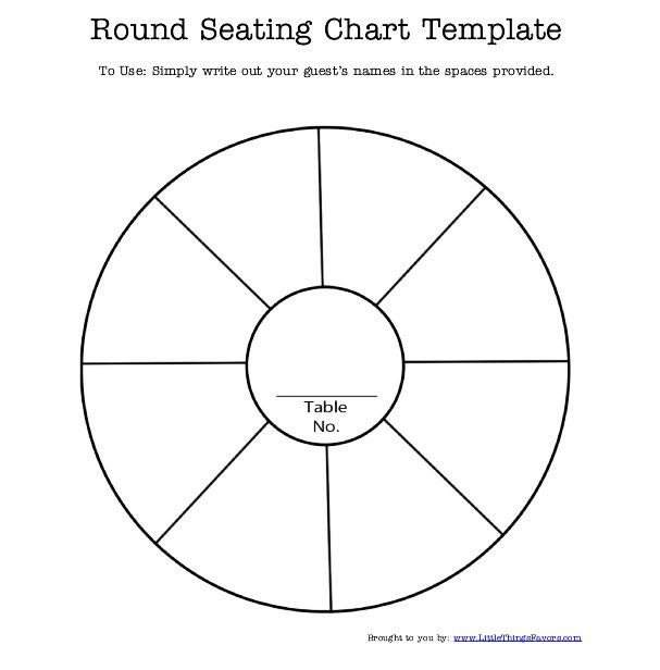 Printable Wedding Seating Chart Free Printable Round Seating Chart Template for