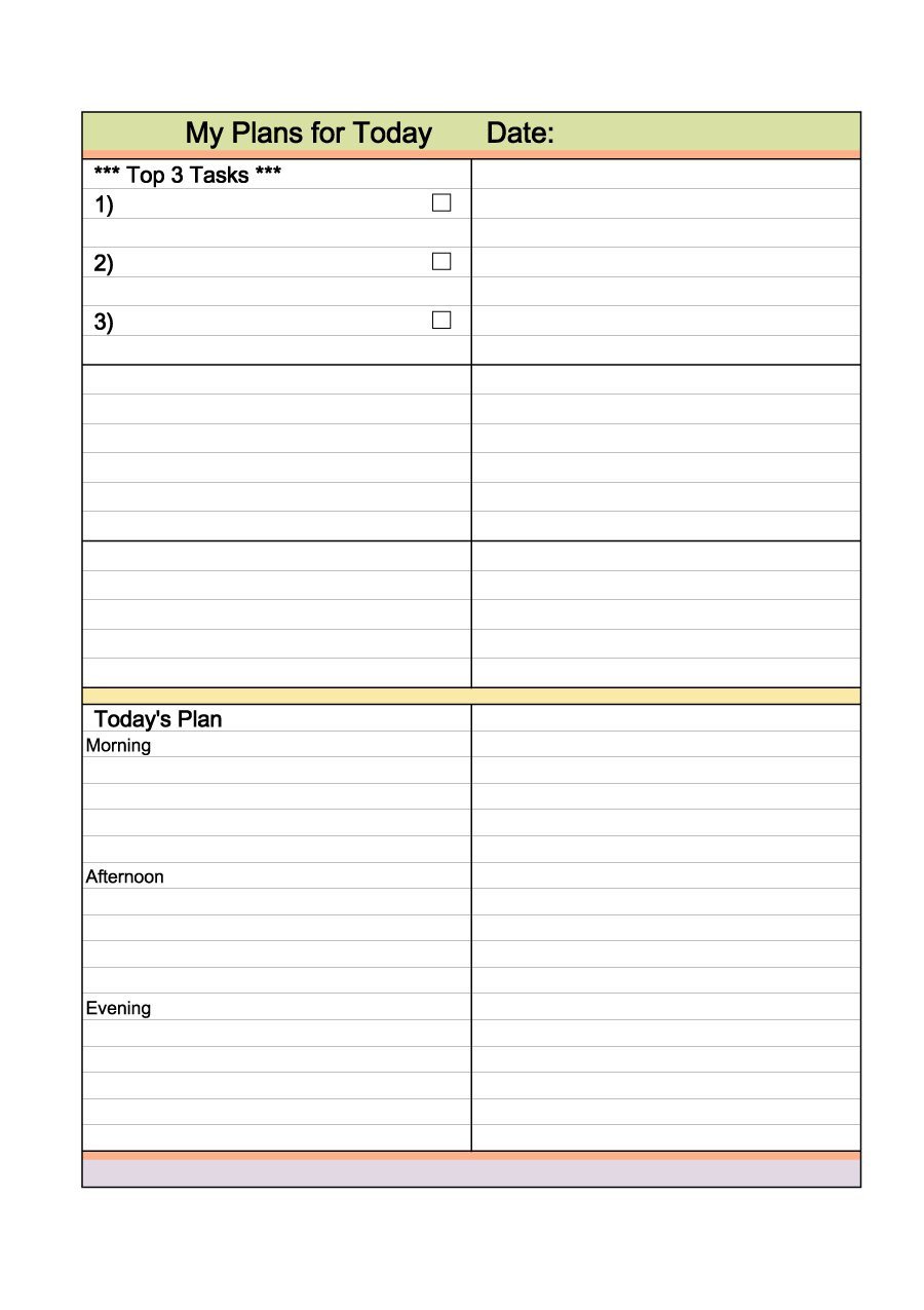 Printable Weekly Planner Template 40 Printable Daily Planner Templates Free Template Lab