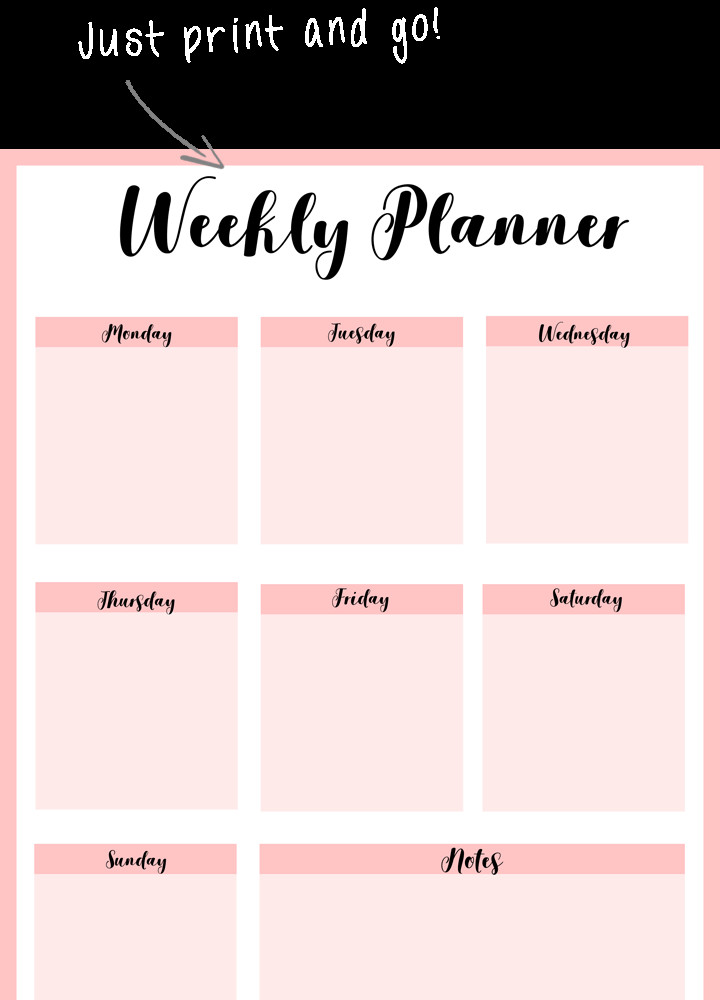 Printable Weekly Schedule Template 12 Free Printable Weekly Planner Pdf Templates [2018]