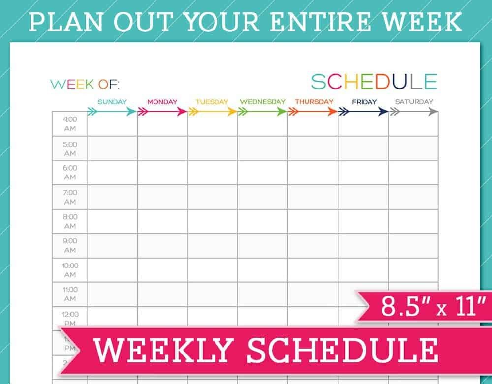 Printable Weekly Schedule Template 5 Weekly Schedule Templates Excel Pdf formats