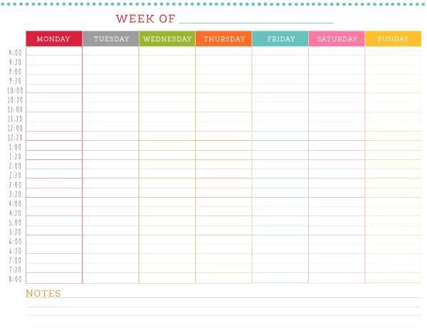 Printable Weekly Schedule Template Free Printable Weekly Schedule