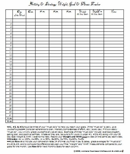Printable Weight Loss Chart Free Weight Loss and Exercise Tracker Pugala