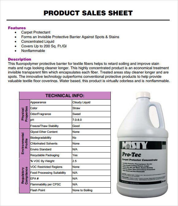 Product Sell Sheet Template Sales Sheet Sample 6 Documents In Pdf Word Excel
