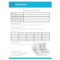 Product Spec Sheet Template Product Sheet Examples