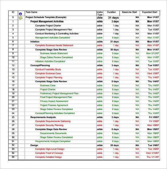 Project Management Schedule Template Project Schedule Template 16 Free Excel Documents