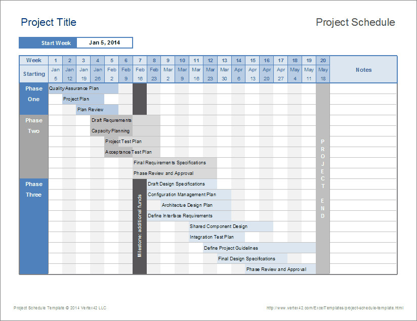 Project Management Schedule Template Project Timeline Template Excel