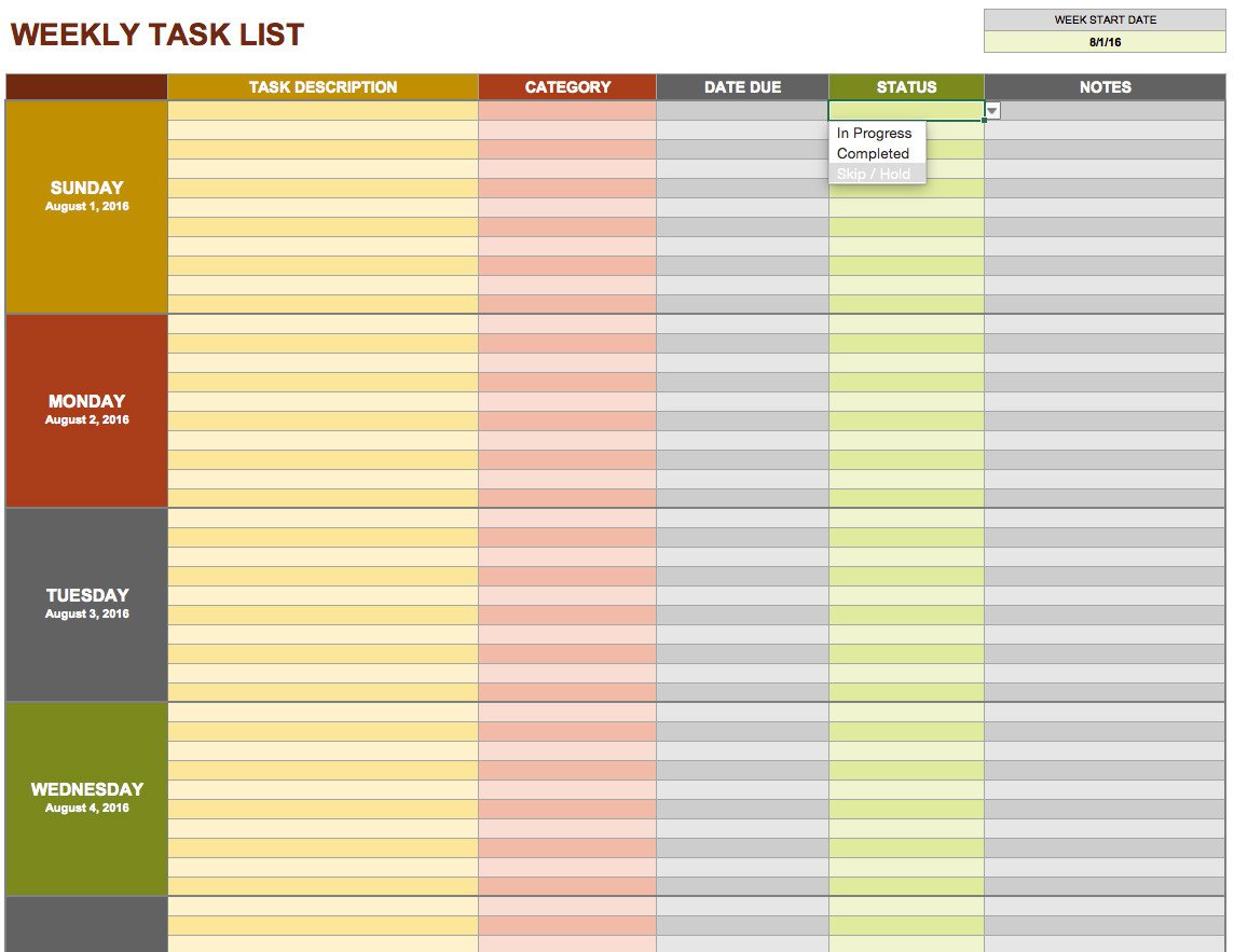 Project Management Task List Template 15 Free Task List Templates Smartsheet