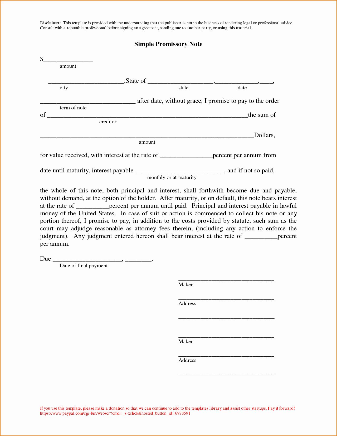 Promissory Note Template Florida 013 Best Basic Promissory Note Mughals Simple Ideas