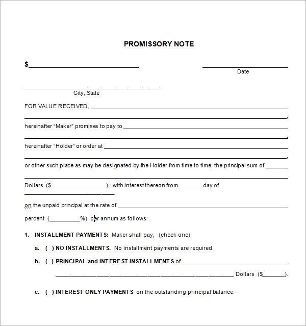 Promissory Note Template Microsoft Word Promissory Note 22 Download Free Documents In Pdf Word