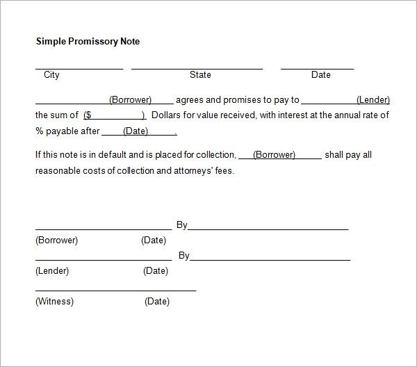Promissory Note Template Microsoft Word Promissory Note 26 Download Free Documents In Pdf Word