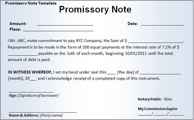 Promissory Note Template Word 20 Promissory Note Templates Google Docs Ms Word