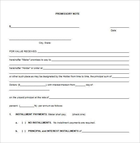 Promissory Note Template Word 35 Promissory Note Templates Doc Pdf