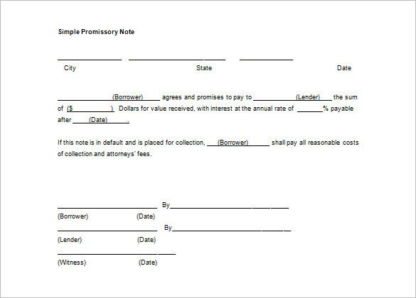 Promissory Note Template Word 35 Promissory Note Templates Doc Pdf
