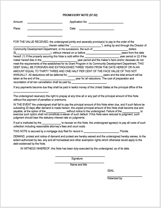 Promissory Note Template Word 43 Free Promissory Note Samples & Templates Ms Word and
