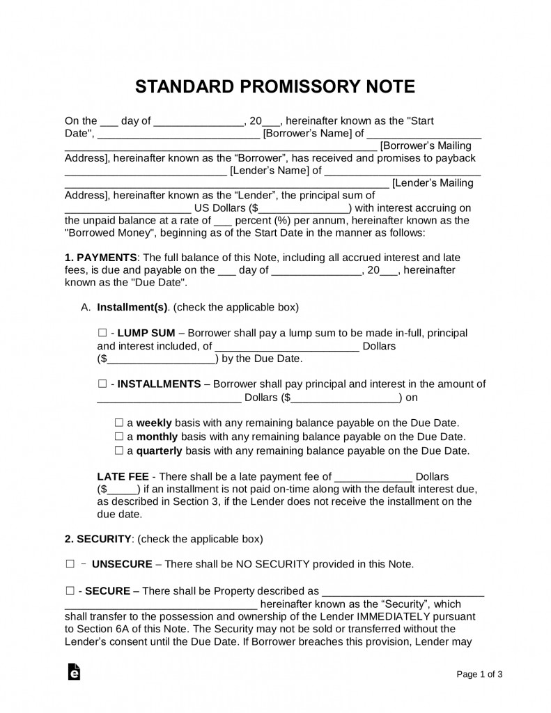 Promissory Note Template Word Free Promissory Note Templates Pdf Word