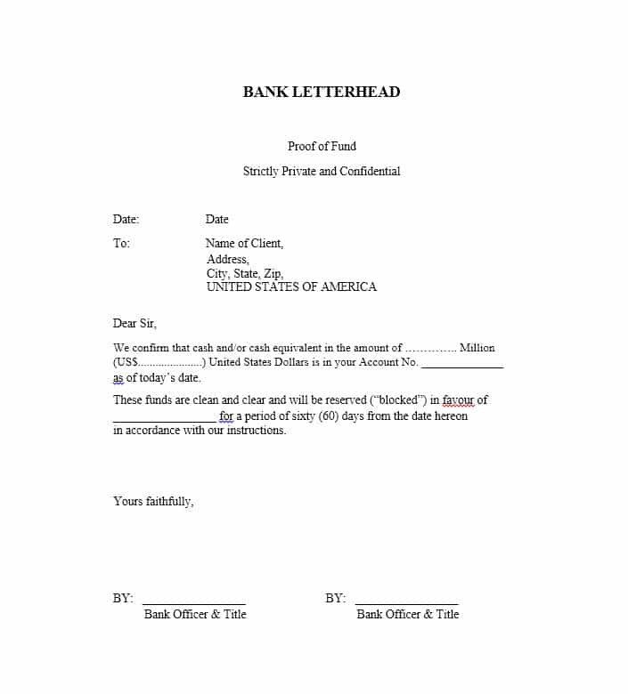 Proof Of Payment Letter 25 Best Proof Of Funds Letter Templates Template Lab