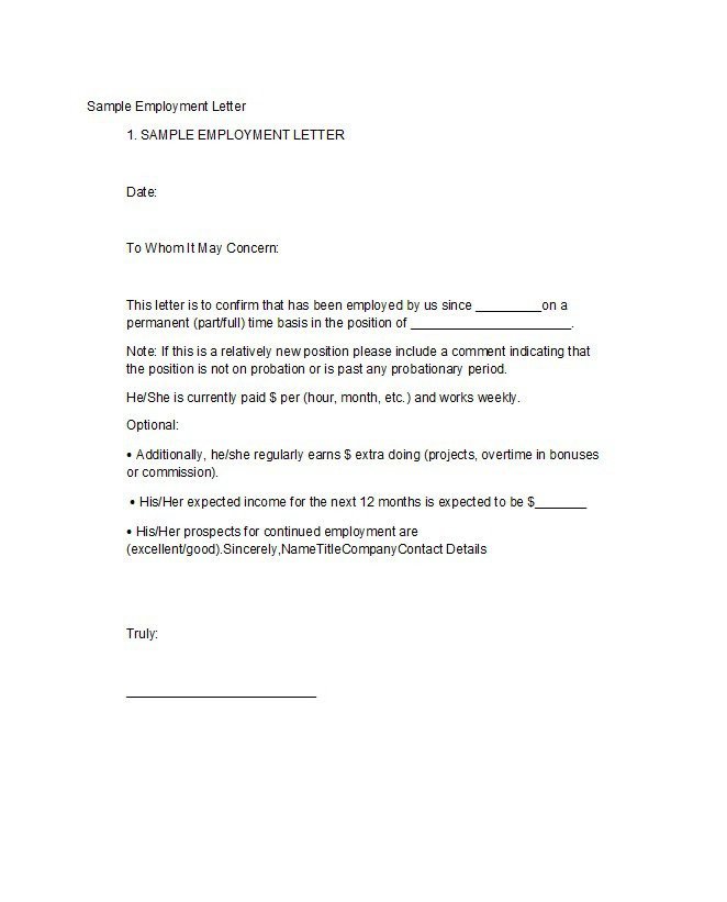 Proof Of Payment Letter 40 Proof Of Employment Letters Verification forms & Samples