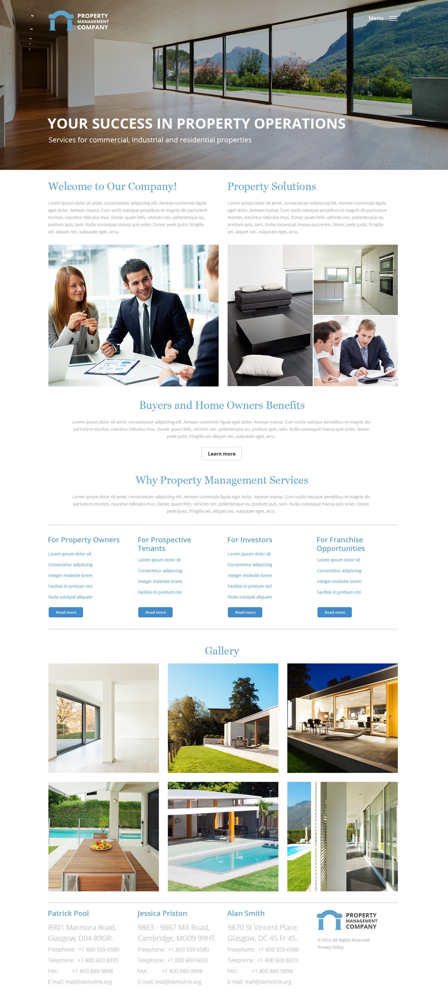 Property Management Websites Templates Property Management Responsive Website Template