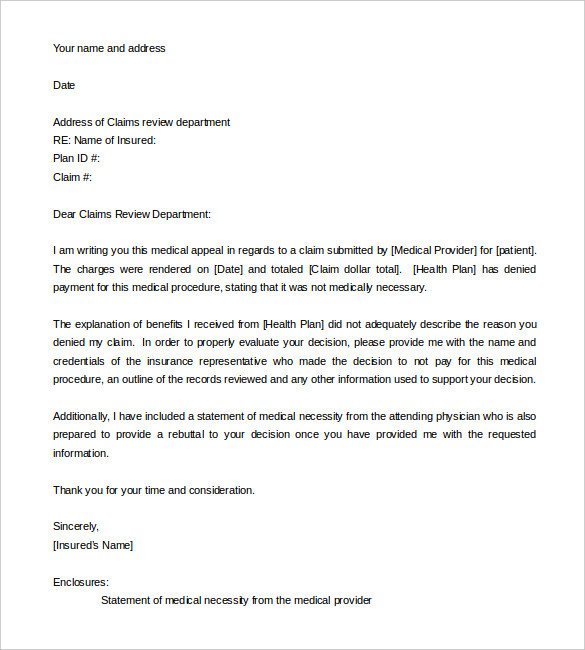 Provider Appeal Letters Sample 17 Appeal Letter Templates Free Sample Example format