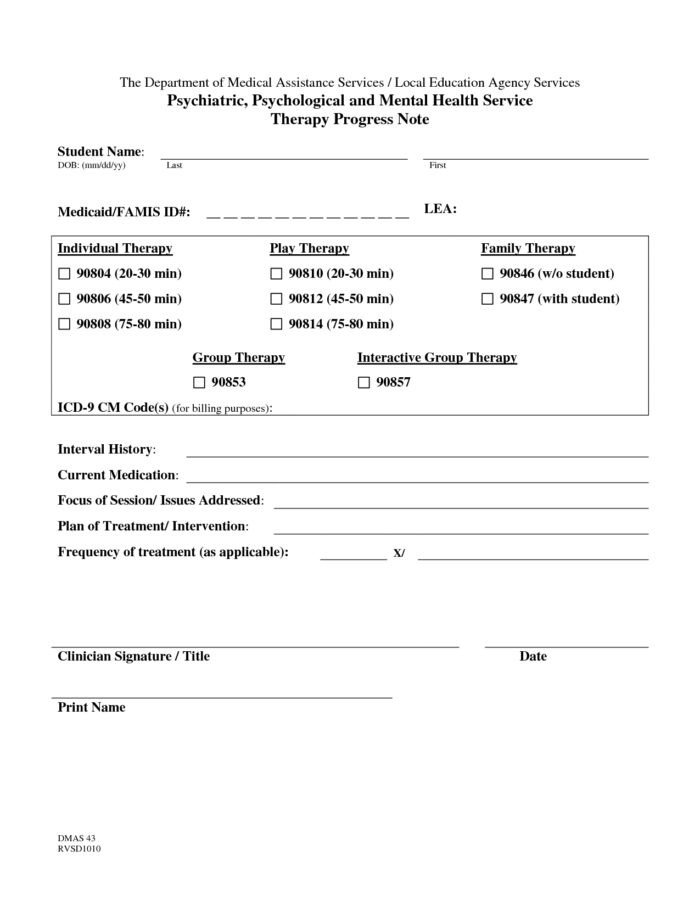 Psychotherapy Progress Note Template Discharge Summary Sample Mental Health Templates