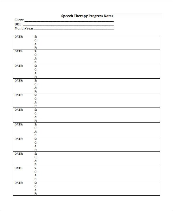 Psychotherapy Progress Note Template Pdf Sample therapy Note Template 5 Free Documents Download