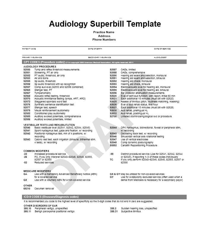 Psychotherapy Superbill Template 49 Superbill Templates Family Practice Physical therapy