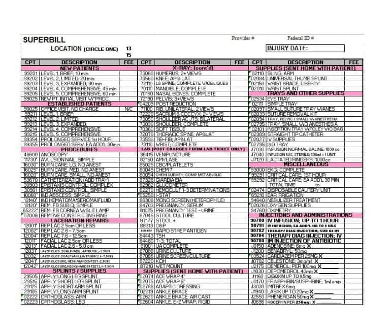 Psychotherapy Superbill Template 49 Superbill Templates Family Practice Physical therapy