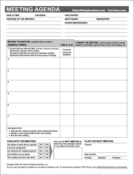 Pto Meeting Minutes Template Effective Meeting Templates