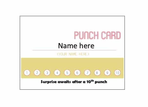 Punch Card Template Word 30 Printable Punch Reward Card Templates [ Free]