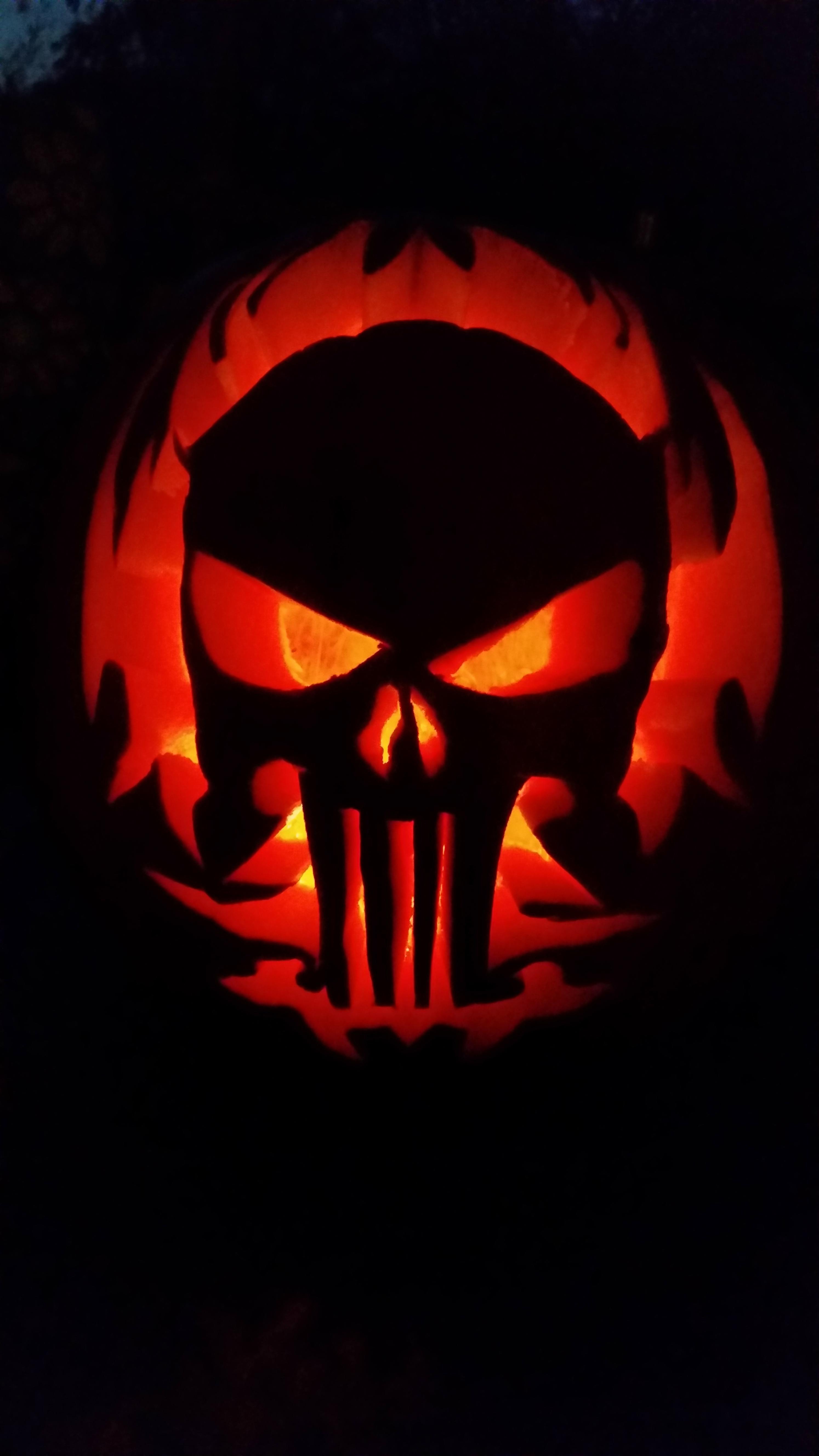 Punisher Skull Pumpkin Punisher Pumpkin Carving Creepy